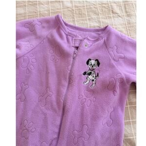 VTG Disney Store 101 Dalmatians Embroidered One-Piece Fleece Sleeper 18 MOS